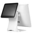 Biały terminal CASPOS z dodatkowym monitorem 9,7" dla klienta